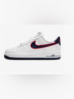 Nike Air Force 1 with Navy and Red Swoosh